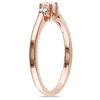 1/6 CT TGW Morganite and Diamond Accent Ring in 18K Rose Gold Over
Sterling Silver