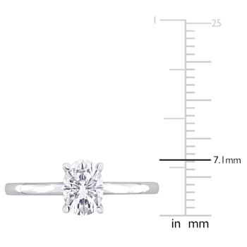 1 CT DEW Oval Created Moissanite Solitaire Engagement Ring in Sterling Silver