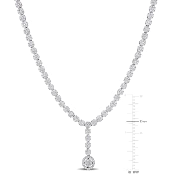 9 5/8 CT Cubic Zirconia Lariat Necklace in Sterling Silver