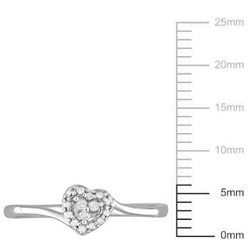 Diamond Accent Heart Promise Ring in Sterling Silver