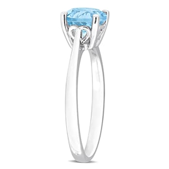 1 3/5 CTW Sky Blue Topaz Solitaire Ring in Sterling Silver