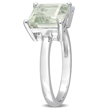 3 4/5 CT TGW Green Quartz and Sky Blue Topaz Ring in Sterling Silver