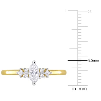 3/8 CT TW Diamond Ring in 14K Yellow Gold