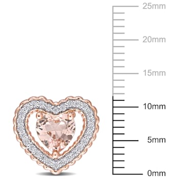 1.75CTW Morganite Simulant and Cubic Zirconia Heart Earrings in 18K Rose
Gold Over Sterling Silver