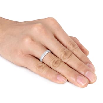 Men's 4.5mm Comfort Fit Wedding Band in 14K White Gold