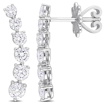 1 1/2 CT TW Diamond Graduated Drop Earrings in 14K White Gold