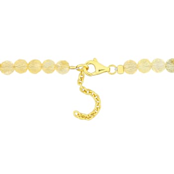 3 7/8 CT TGW Citrine Beaded Bracelet in Yellow Plated Sterling Silver