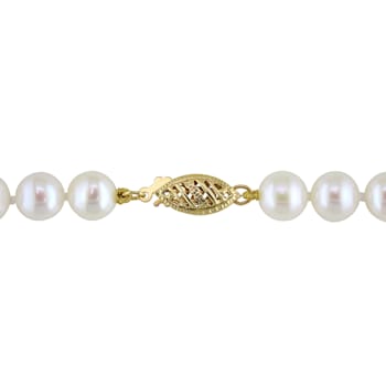 6.5 - 7 MM Cultured Freshwater Pearl Strand with 14k Yellow Gold Clasp