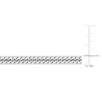 5.5MM Double Curb Link Chain Necklace in Sterling Silver