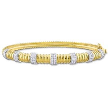 14K Two-tone Gold 3/4 CT TW Diamond Bangle