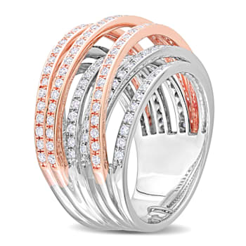 1 1/4 CT TW Diamond Split Shank Ring in 14K 2-Tone Gold