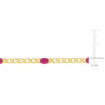 3 CT TGW Ruby Bracelet in 10K Yellow Gold
