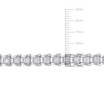 2 CT TW Diamond Tennis Bracelet in Sterling Silver