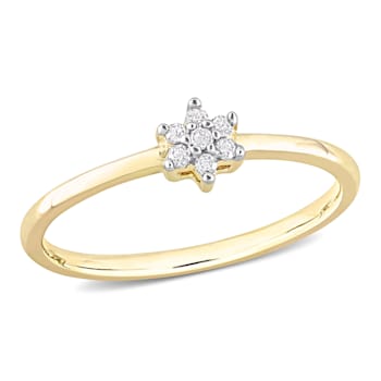 Diamond Accent Promise Ring in 18K Yellow Gold Over Sterling Silver