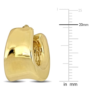 20MM Polished Huggie Earrings in 18K Yellow Gold Over Sterling Silver