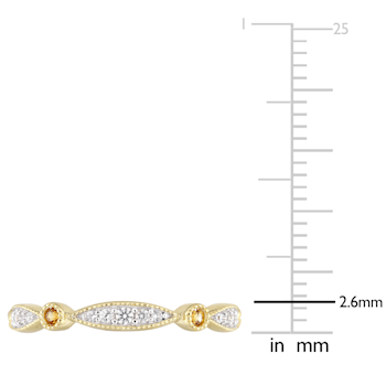 3/8 CTW Created Yellow and Created White Sapphire Ring in Yellow Plated
Sterling Silver