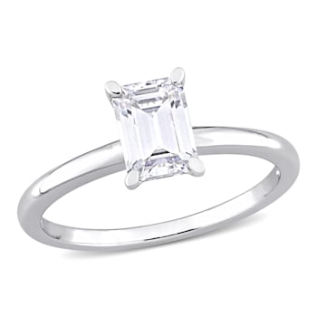 1 CT DEW Octagon Created Moissanite Solitaire Engagement Ring in
Sterling Silver