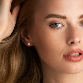 2 1/2 CT DEW Created Moissanite Stud Earrings in Sterling Silver