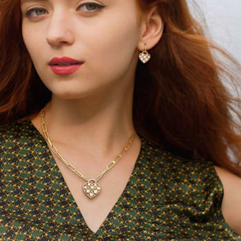 2.5-5MM Freshwater Cultured Pearl & Diamond Earrings & Necklace
Set in Yellow Plated Sterling Silver