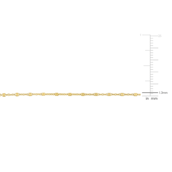 1.3MM Beaded Chain Necklace in Yellow Plated Sterling Silver