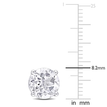 4 3/4 CT TGW White Topaz Stud Earrings in Sterling Silver