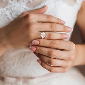 3 5/8 CT TW Lab-Grown Diamond Halo Engagement Ring in 14K White Gold