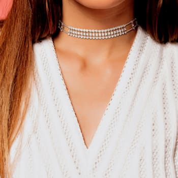 4 1/2 CT TW Diamond Necklace in 14K White Gold