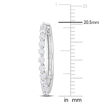 1/2 CT TW Diamond Hoop Earrings in Platinum