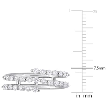5/8 CT TGW Lab Grown Diamond Coil Ring in Platinum Plated Sterling Silver