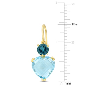 25 5/8 CT TGW Sky Blue and London Blue Topaz Shepherd Hook Earrings in
Yellow Plated Silver