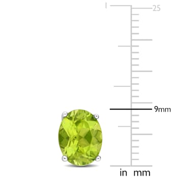 3 4/5 CT TGW Oval Peridot Stud Earrings in Sterling Silver