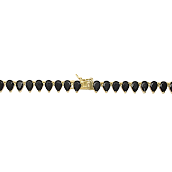 50 1/2 CT TGW Created Black Spinel Tennis Necklace in Yellow Plated
Sterling Silver