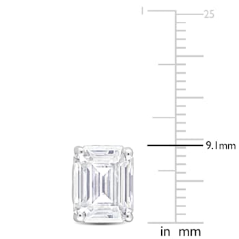 4 4/5 CT DEW Created Moissanite Stud Earrings with Heart Detail in
Sterling Silver