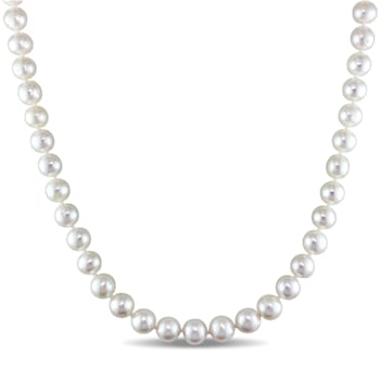 8 - 9 MM Cultured Freshwater Pearl Strand with Sterling Silver Ball Clasp