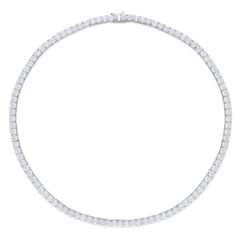 46 1/3 CT TGW Cubic Zirconia Tennis Necklace in Sterling Silver