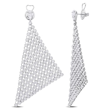 13 5/8 CT TW Multi-Shape Diamond Dangle Earrings in 14K White Gold