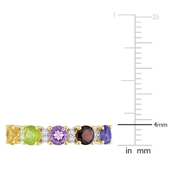 1 2/5 CTW Multi-Gemstone Anniversary Band Ring in Yellow Gold Plated
Sterling Silver