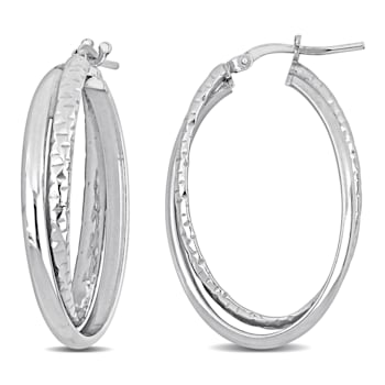 35MM Entwined Hoop Earrings in Sterling Silver