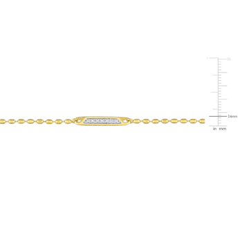 4/5 CT TGW Created White Sapphire Bar Necklace in Yellow Plated Sterling Silver