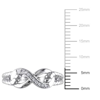 Diamond Infinity Link Ring in Sterling Silver