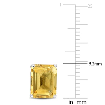 4 3/4 CT TGW Octagon Citrine Stud Earrings in Sterling Silver