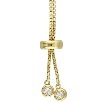 3 3/4ctw White Topaz Tassel Bolo Bracelet in 18K Yellow Gold Over
Sterling Silver