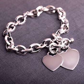 Heart Charms Charm Bracelet in Sterling Silver