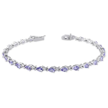 4 1/3 CT TGW Tanzanite X-Link Bracelet in Sterling Silver