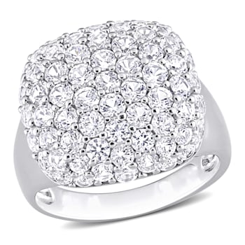 4 3/4 CT TGW Created White Sapphire Cocktail Ring in Sterling Silver