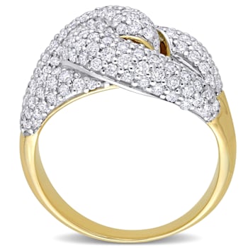 1 3/8 CT TW Diamond Knot Design Cluster Ring in 14K 2-Tone Gold