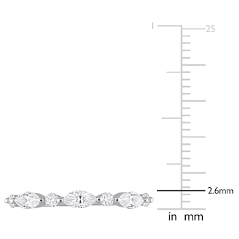 1/2 CT DEW Created Moissanite Semi-Eternity Ring in Sterling Silver