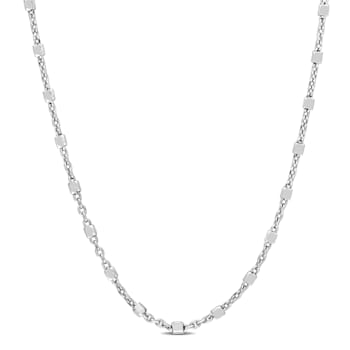1.3MM Beaded Chain Necklace in Sterling Silver