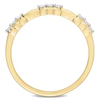 1/10ctw Diamond Promise Ring in 18K Yellow Gold Over Sterling Silver