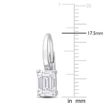 2 CT TGW Created Moissanite Drop Earrings in Sterling Silver